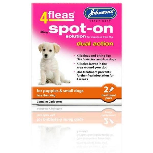 JVP 4Fleas Spot-On Puppies up to 4kg 2 pipettes - Case of 6