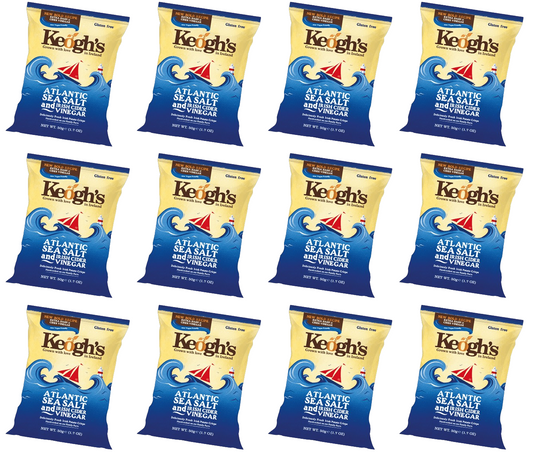 Keogh's Atlantic Sea Salt & Sweet Irish Vinegar Crisps 125g | Case of 12