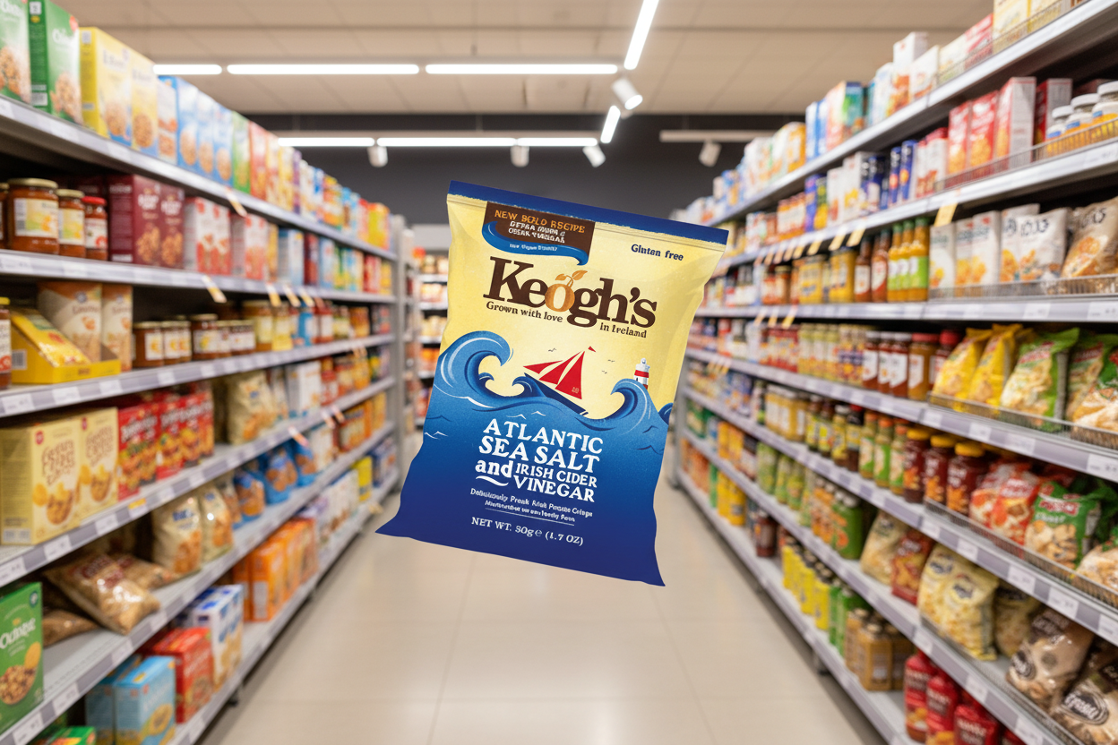 12 x Keogh's Sal Marina del Atlántico y Dulce Vinagre Irlandés 125 g