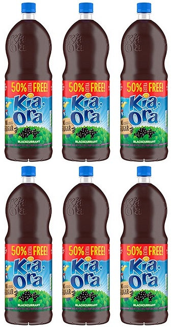 6 x Kia Ora Grosella Negra +50% Extra Gratis - 1.5L