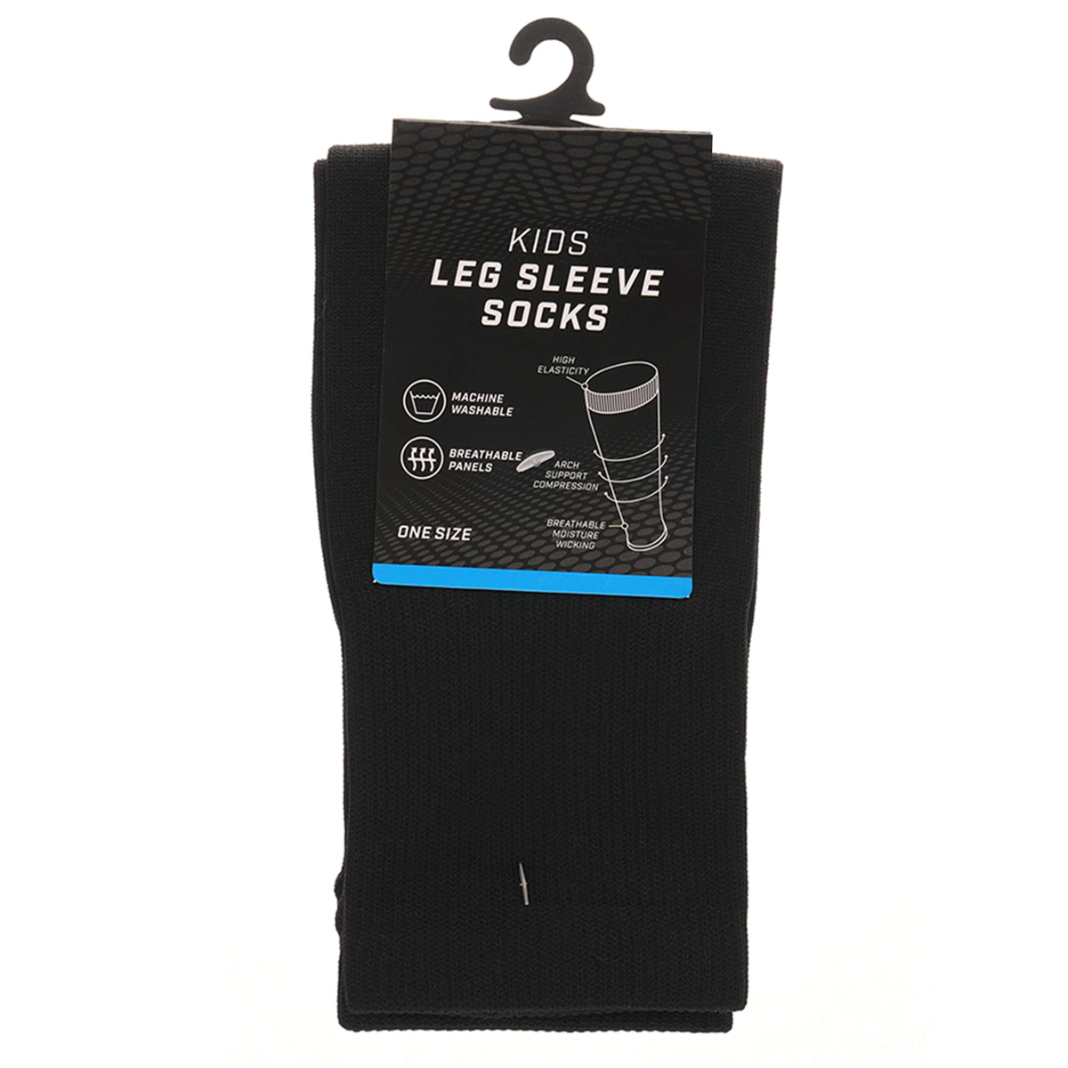 Sock Stack Kids Leg Sleeve Socks Black Over-Calf Compression Sleeves Breathable Moisture-Wicking