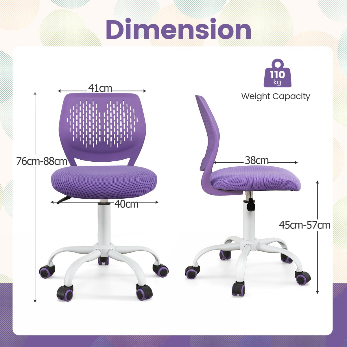 Ergonomic Children Study Chair with Adjustable Height-Blue