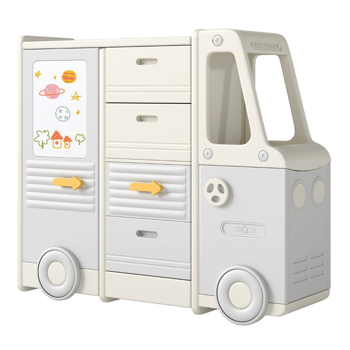 Kids Toy Storage Organizer with 4 Pull-out Drawers-Grey