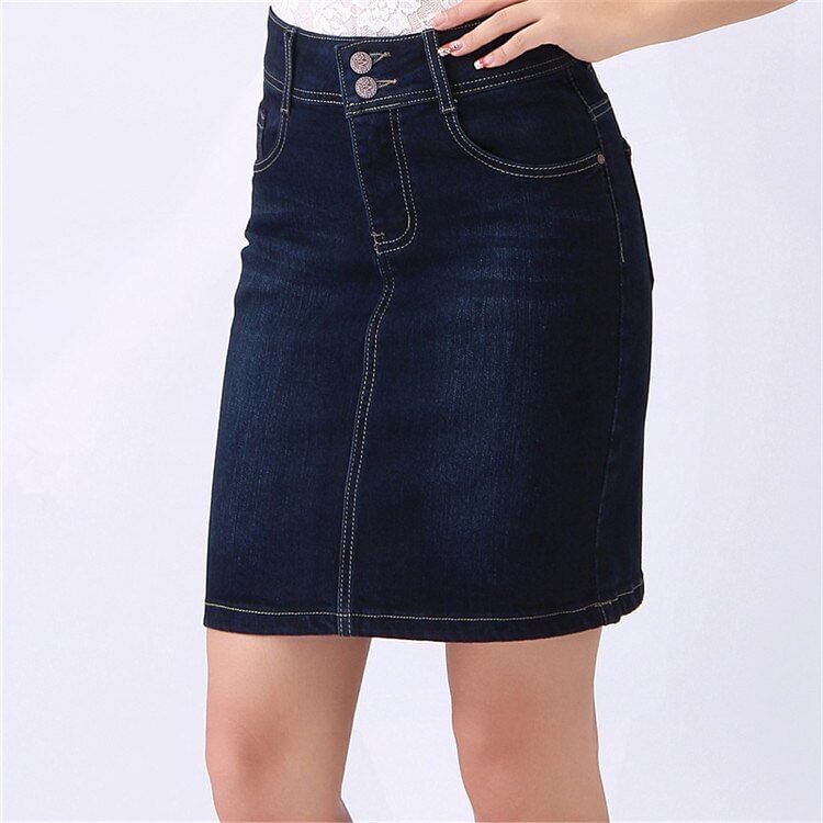 Ladies High Waist Celebrity Denim Skirts Office Formal Jean Skirt Long Saias Sociais Jeans Feminina