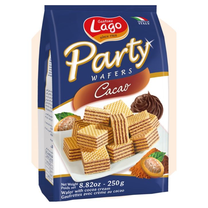 Lago Party Cocoa Cream Crispy Wafers Pack 250g