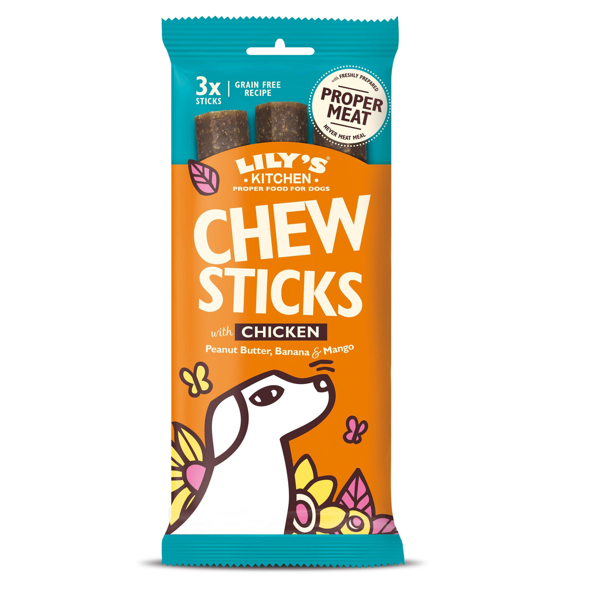Lily's Kitchen Chew Sticks with Chicken 3 Sticks 120g - Case of 10