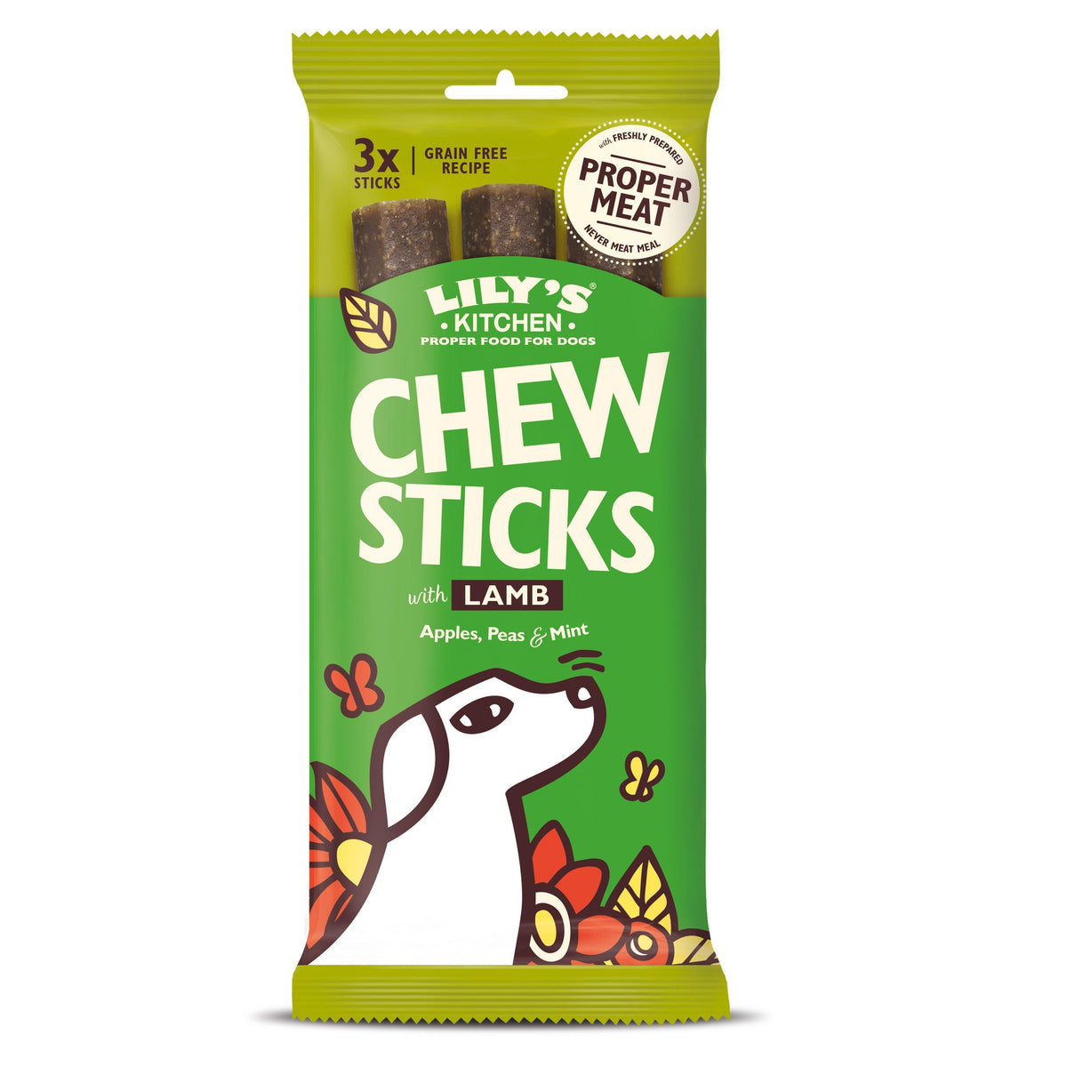 Lily's Kitchen Chew Sticks with Lamb 3 Sticks 120g - Case of 10