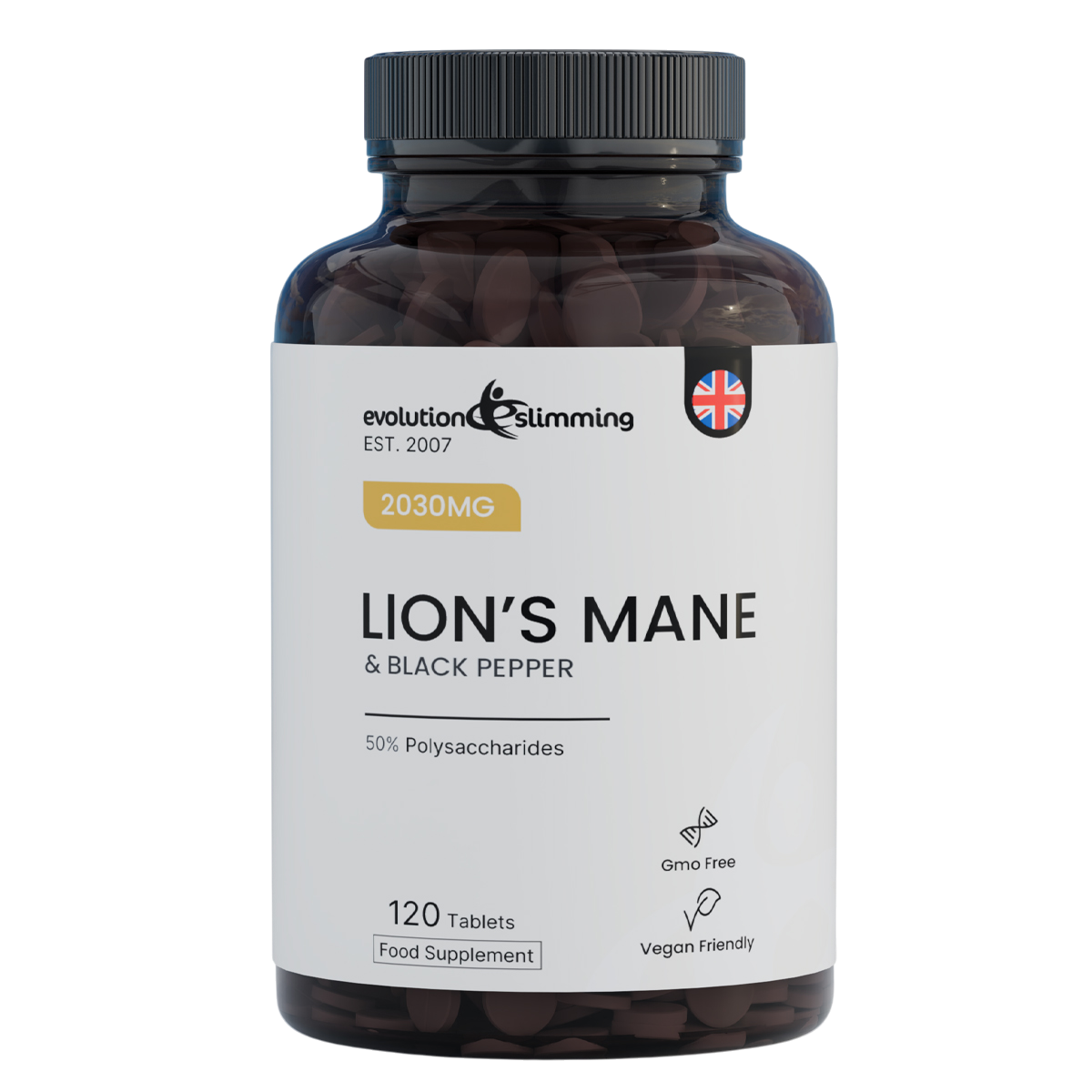 Lion's Mane 2000mg Tablets | Black Pepper & Focus Support