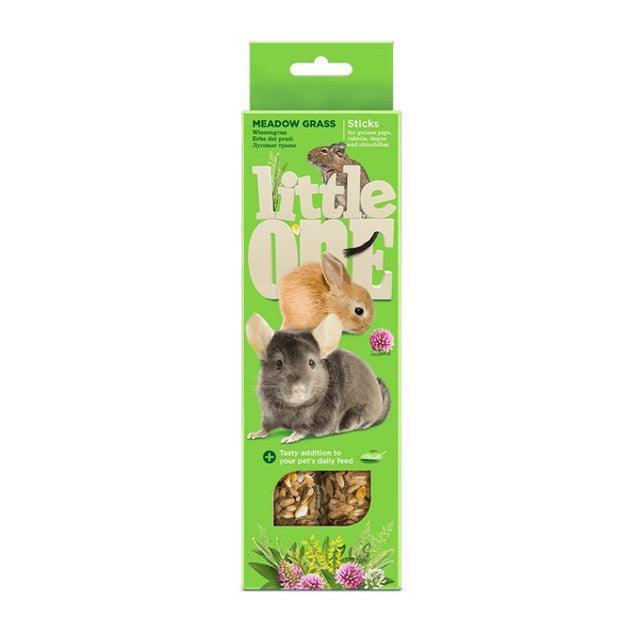 Little One Sticks for guinea pigs, rabbits and chinchillas with meadow grass, 2x55g — Case of 8