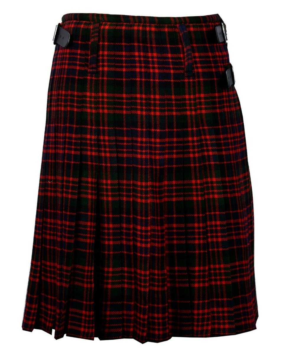Macdonald Tartan Traditional Scottish Men's Kilt Outfit Thistle Pin, Buckle, Belt, Sporran Set