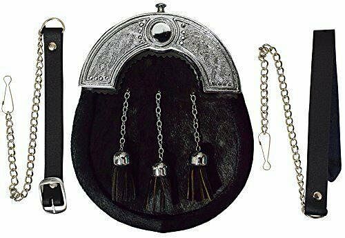Mackenzie Scottish Men's Kilt Traditional With  Sporran, Chain, Belt, Buckle