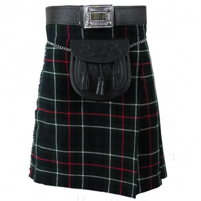 Mackenzie Tartan Traditional Scottish Men's Kilt Outfit Pin, Buckle, Belt, Sporran