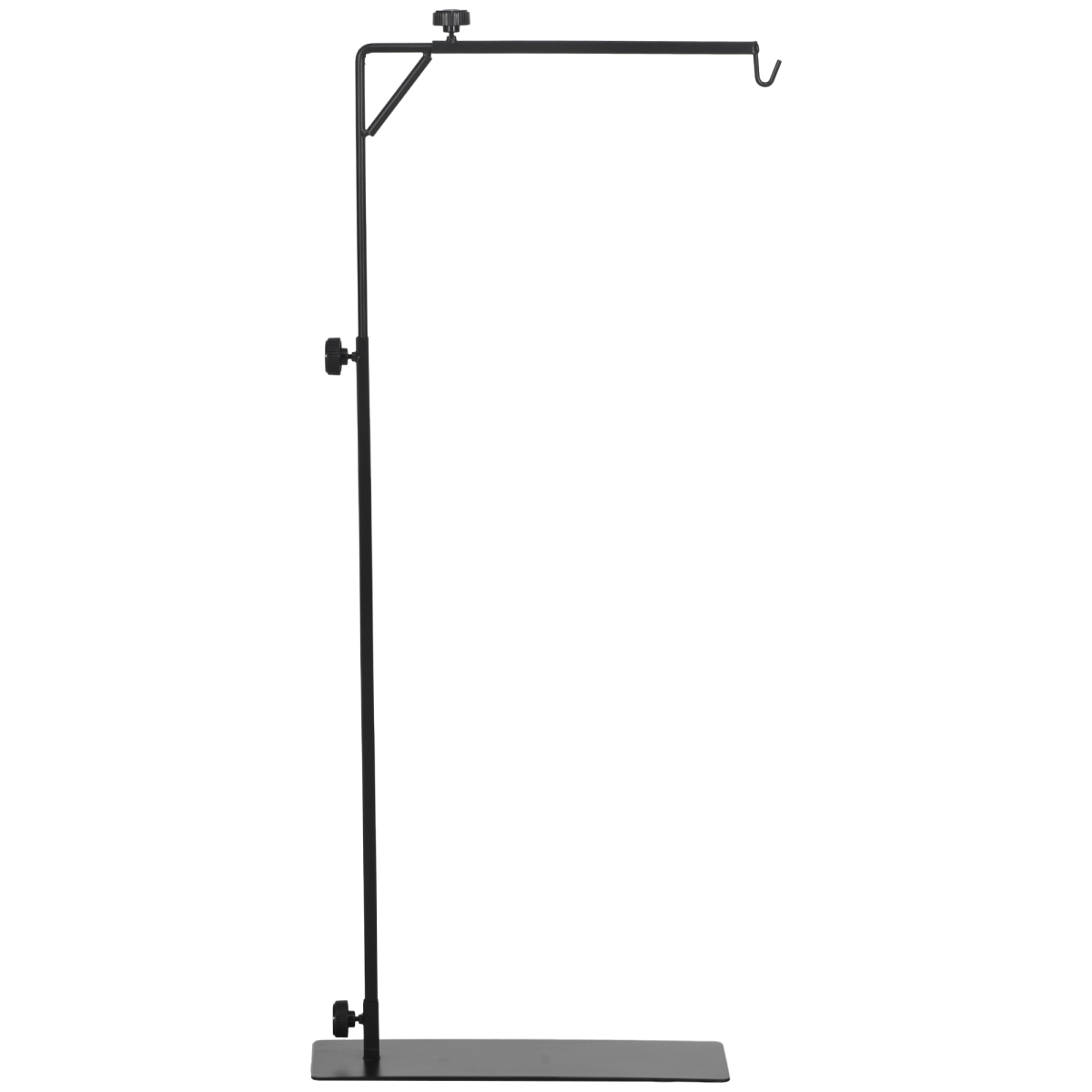 PawHut Reptile Lamp Stand, 86-129Hcm Adjustable Lamp Holder w/ Base, Hook
