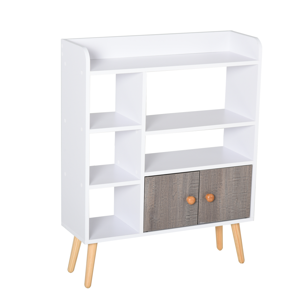 Particle Board Multi-Compartment Shelving Unit White/Brown