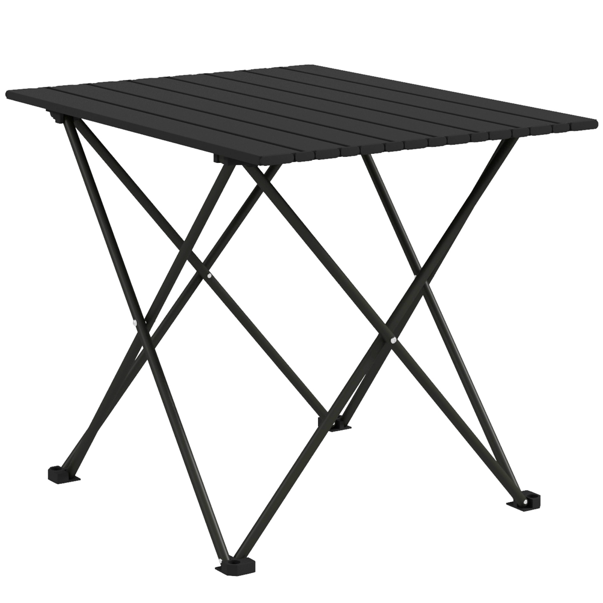 Outsunny Folding Camping Table for Outdoor Camping, Picnic, Hiking, Black