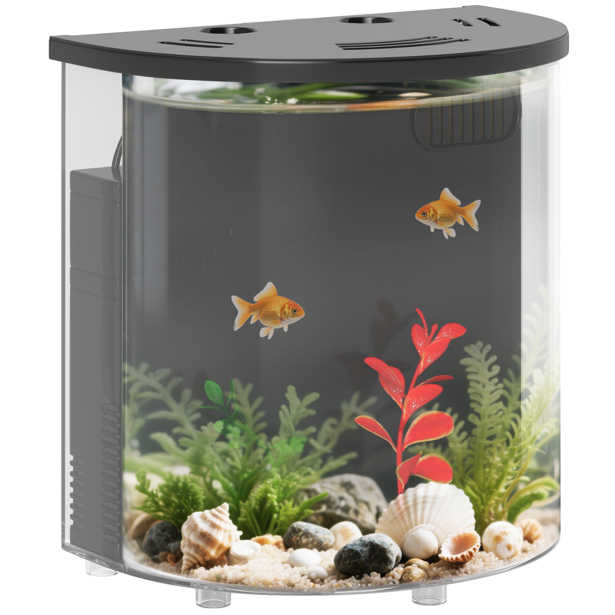 PawHut Fish Tank, 3L Nano Aquarium Starter Kit with Filter System, LED Light