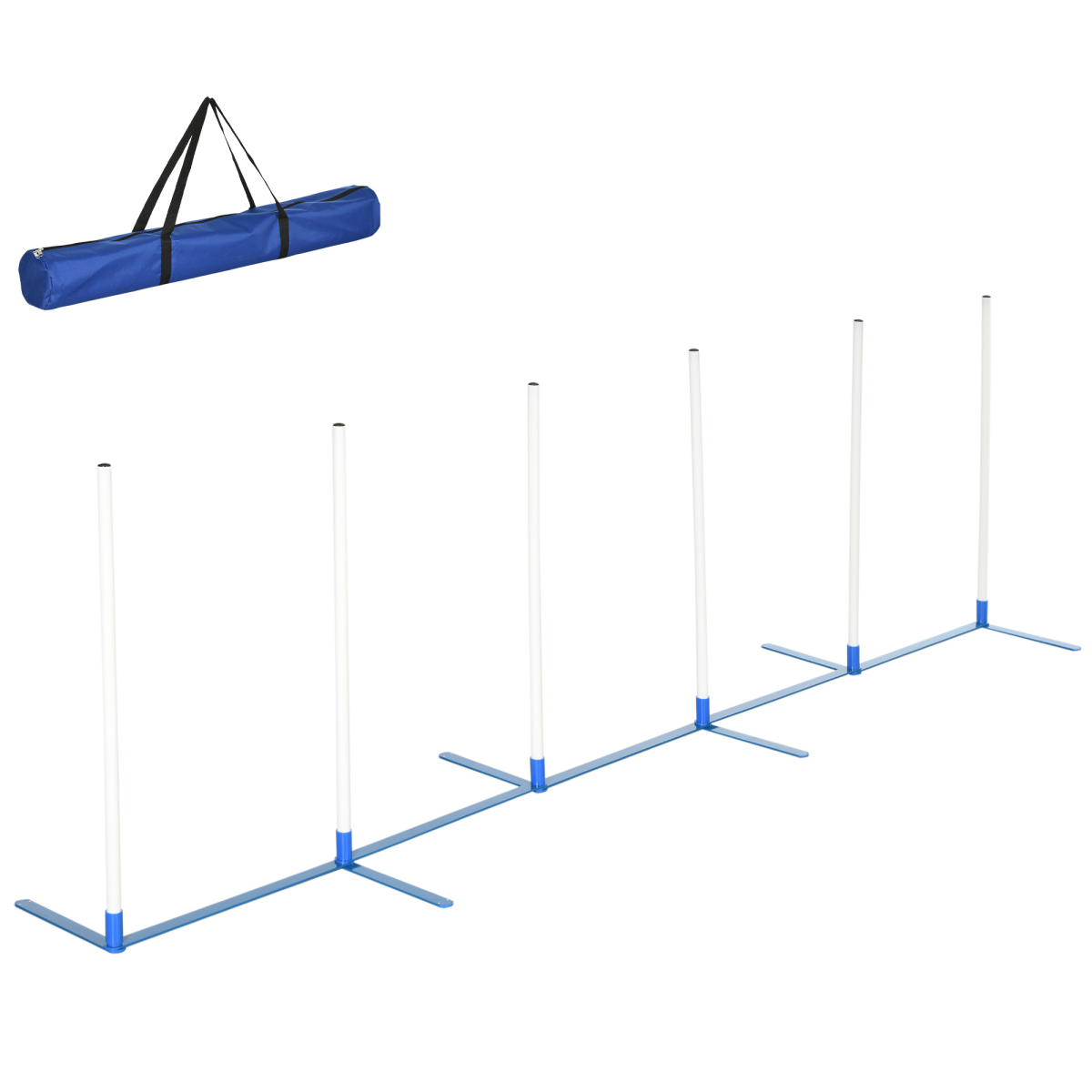 Dog Weave Pole Set Agility Starter Kit Pet Outdoor Exercise Training Set