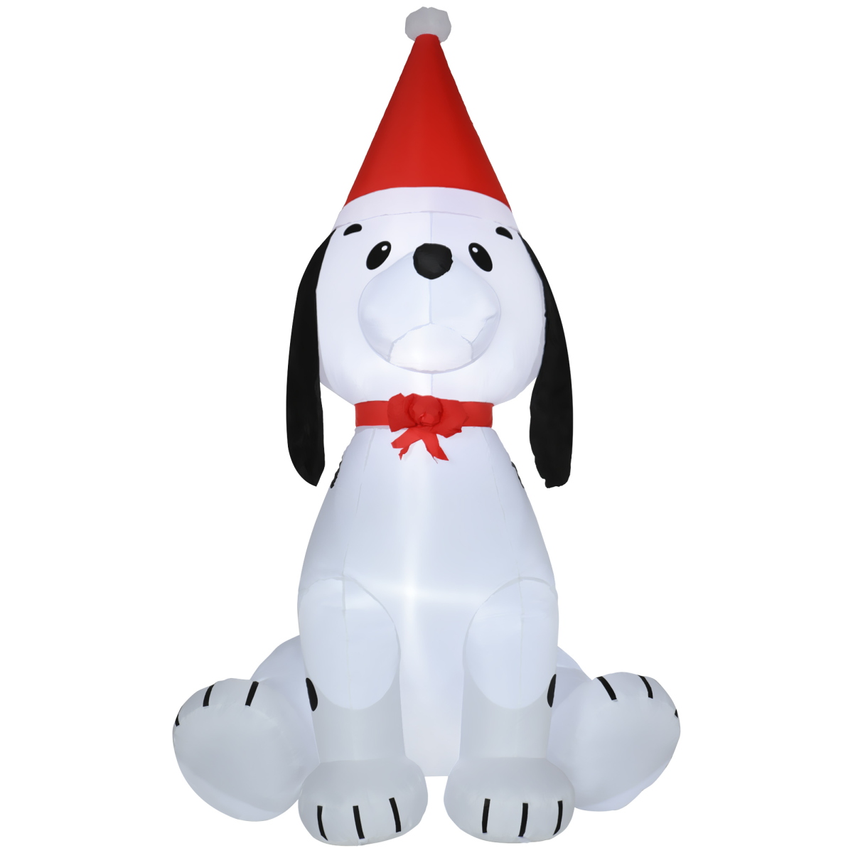 6ft Inflatable Christmas Puppy Dog Wearing Santa Hat Lighted Outdoor Indoor