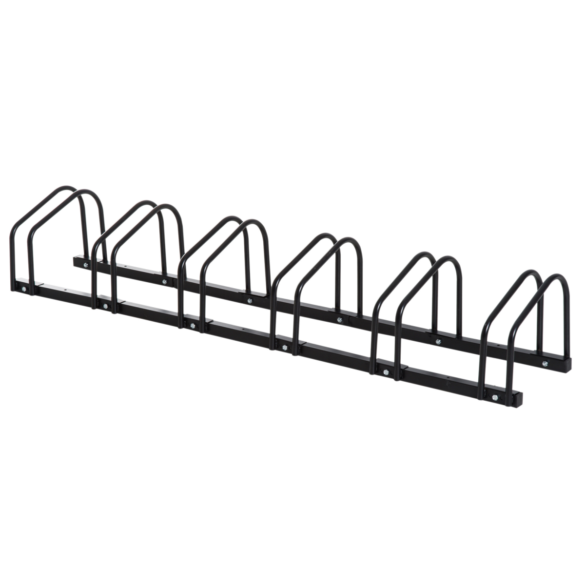 6 Bike Parking Rack Locking Storage Stand Holder Floor Wall Mount Black HOMCOM