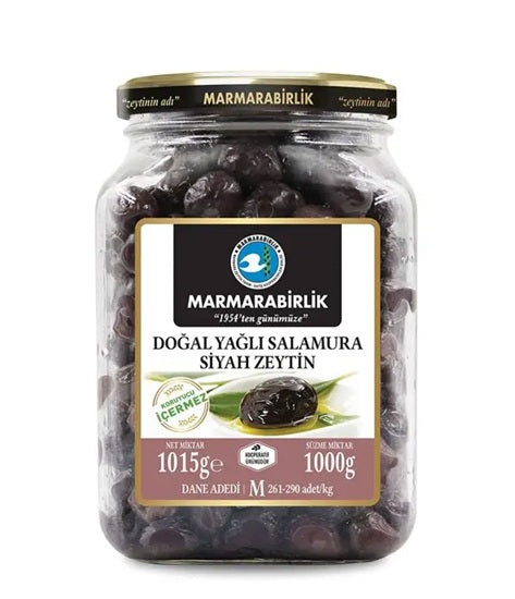 Marmarabirlik Super Natural Oiled Brine Black Olives M 1000g