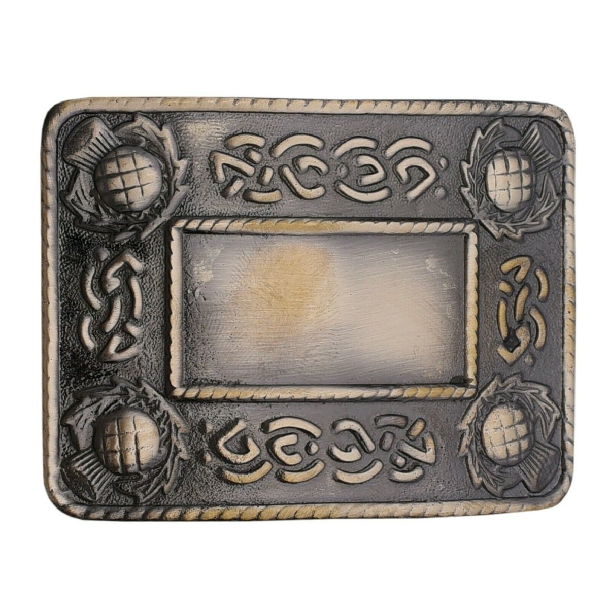 Men's Scottish Kilt Belt Antique Buckles - Celtic Designs Buckles