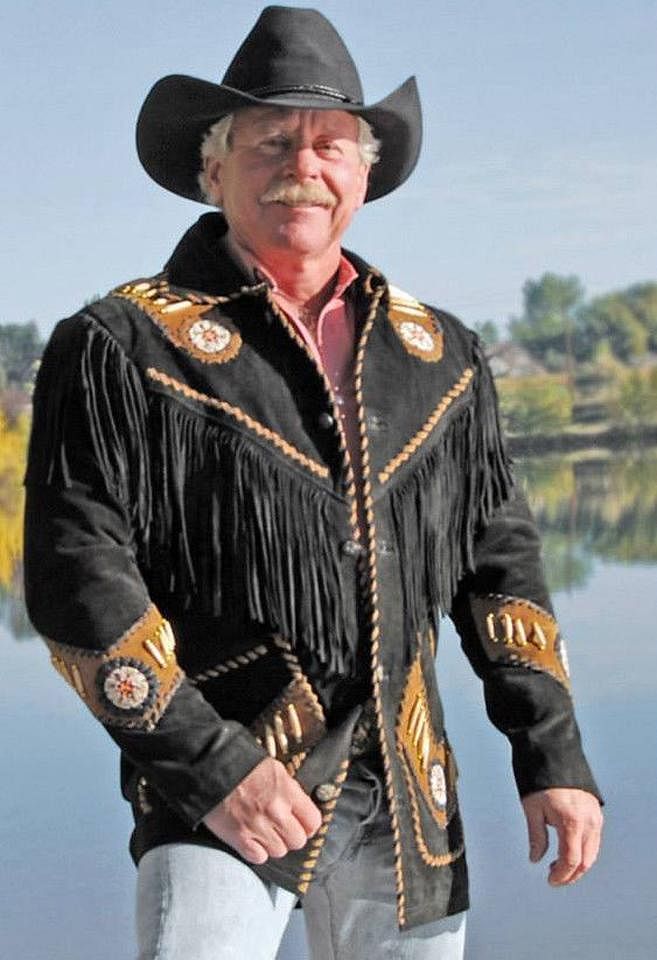 Men's Two Tone Western Fringed King Coat - Hand Beading And Lacing - Extensive Long Fringe