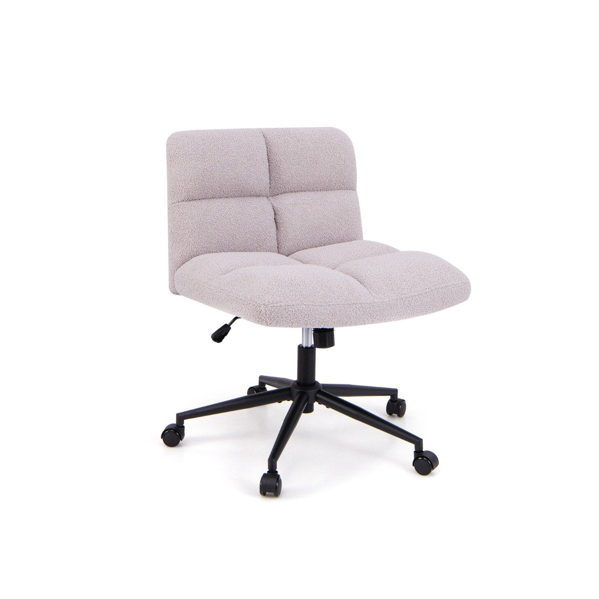 Modern Cross Legged Swivel Task Chair with Wheels-Beige