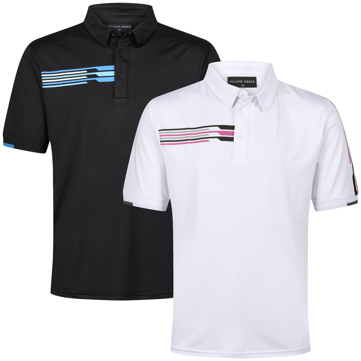 Polo de golf deportivo Island Green con estampado de rayas de carreras