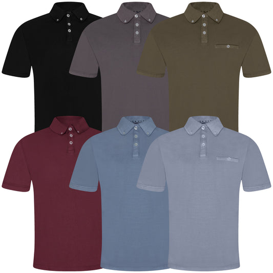 Evryone Men's Short Sleeve Polo Shirt – 100% Cotton Classic Fit Pique Polo
