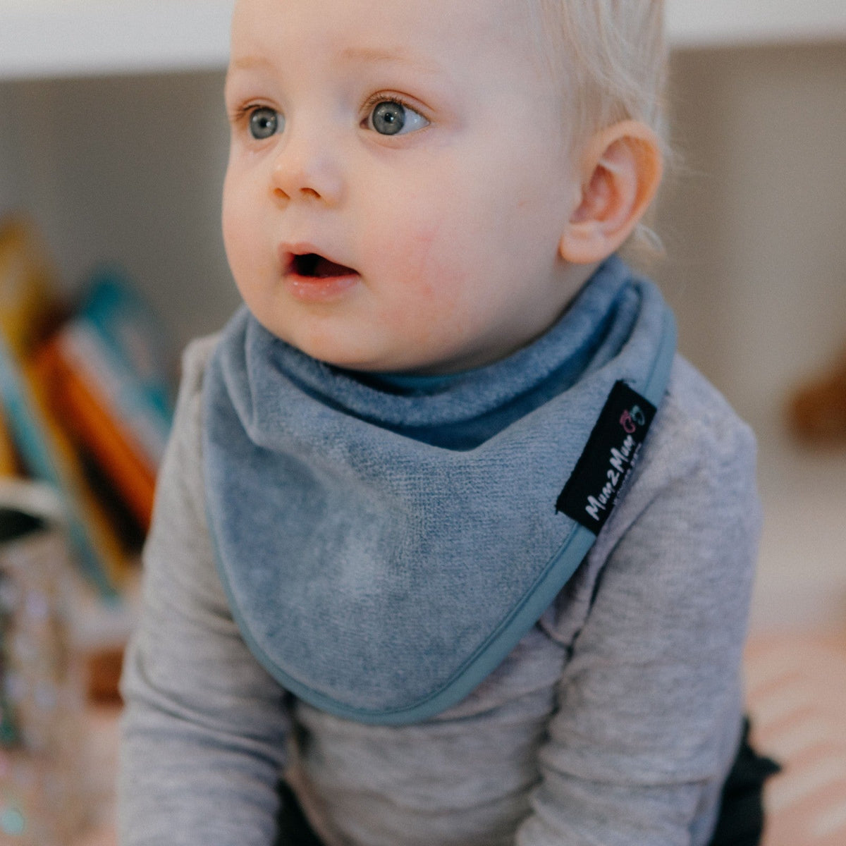 Mum 2 Mum Bandana Style Wonder Bib - Denim Blue