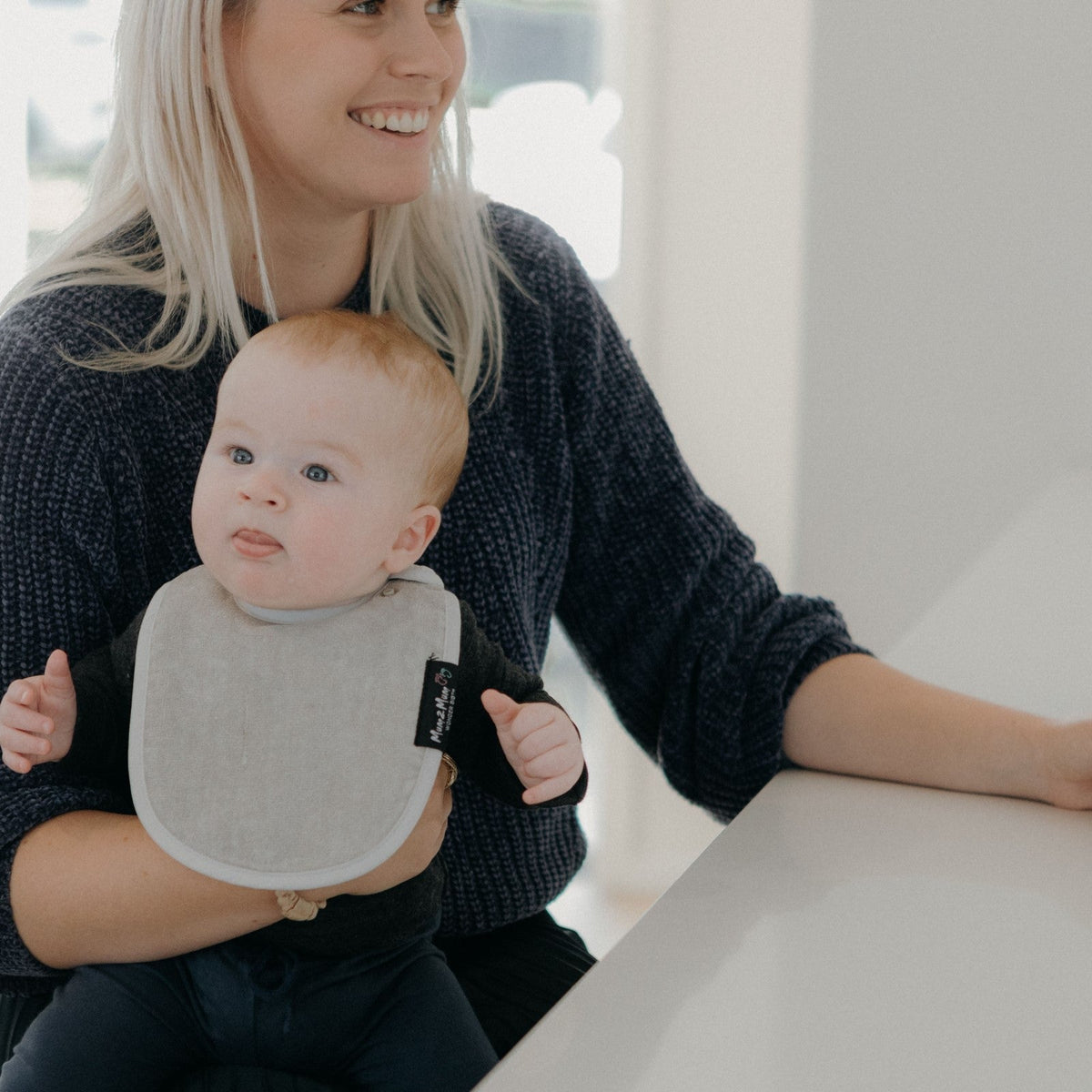 Mum 2 Mum Infant Wonder Bib - Stone Grey