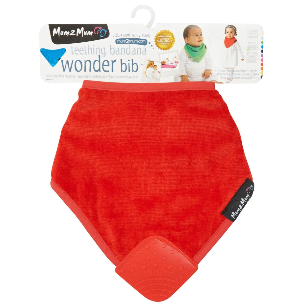 Mum 2 Mum Teething Bandana Wonder Bib - Red