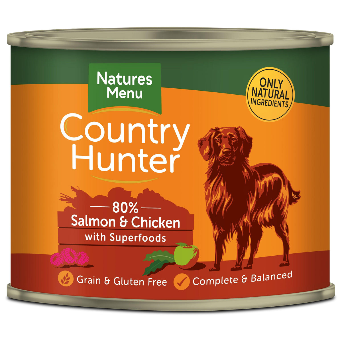Natures Menu Country Hunter Salmon and Raspberry Tins 600g - Case of 6