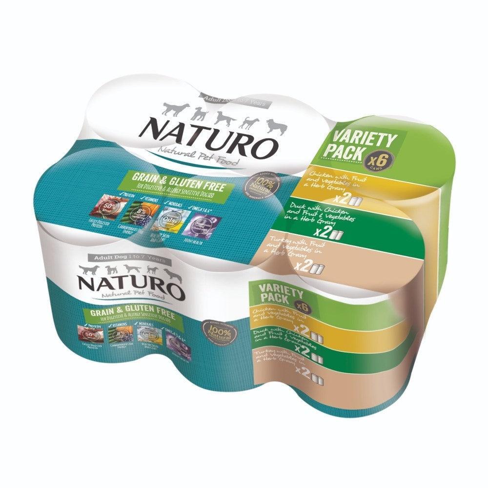 Naturo Adult Grain and Gluten Free Variety in Herb Gravy Tins 6 x 390g - Case of 4