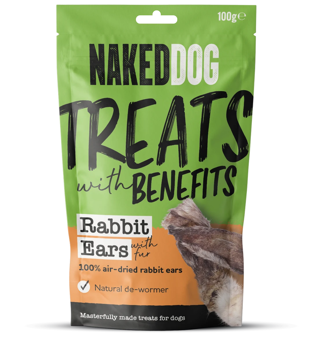 Naked Dog Rabbit Ears with Fur - Case of 5
