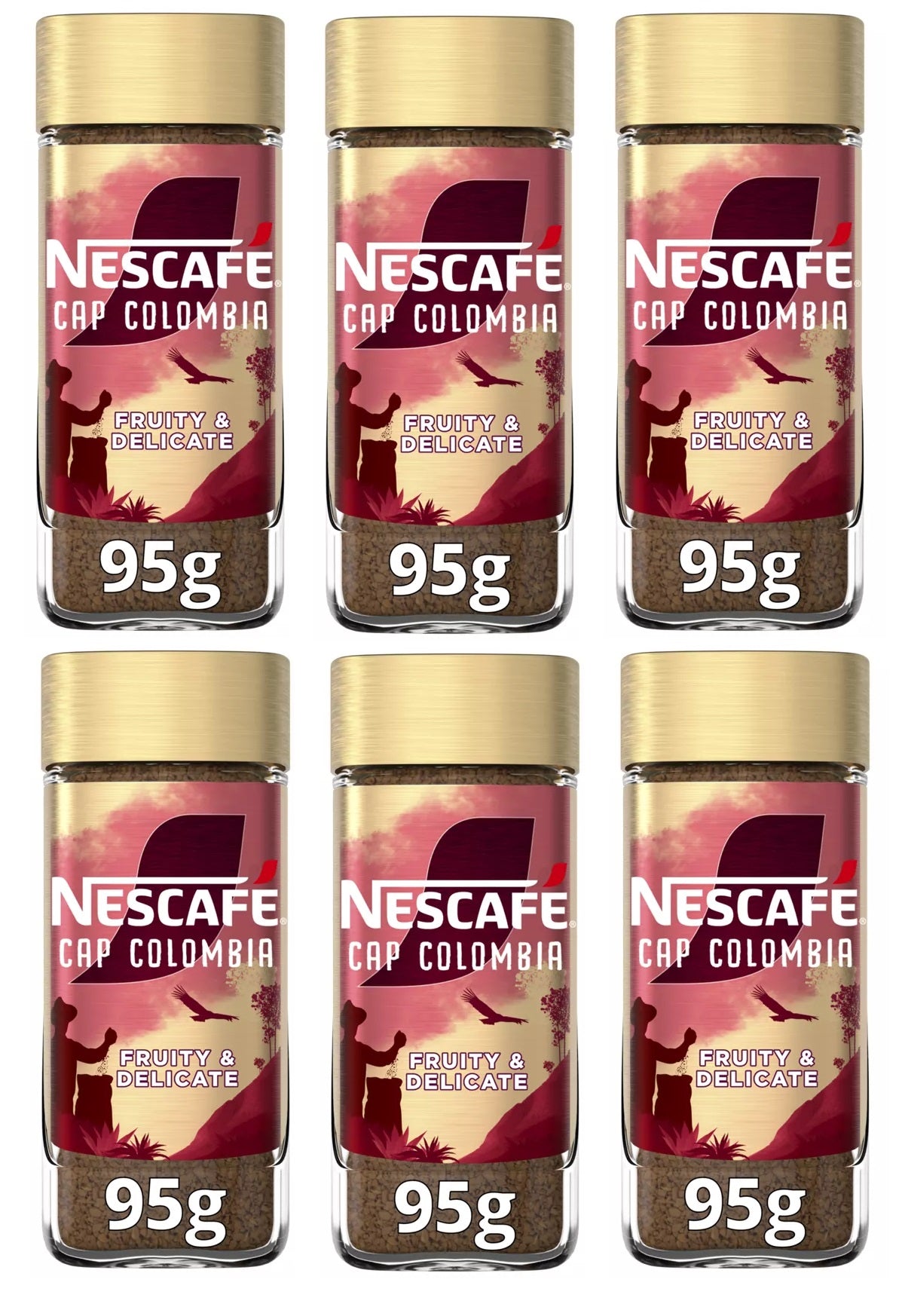 Nescafé Cap Colombia Instant Coffee 95g | Pack of 6