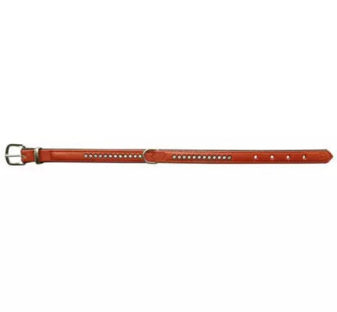 Nobby Dbl Bk Swarovski Crystal Collar Terracotta 22mmx52cm