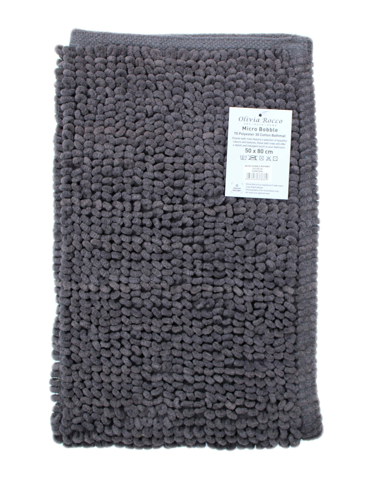 OLIVIA ROCCO Pebbles Micro Bobble Bath Mat Pure Indian Cotton Hand Woven Eco Friendly