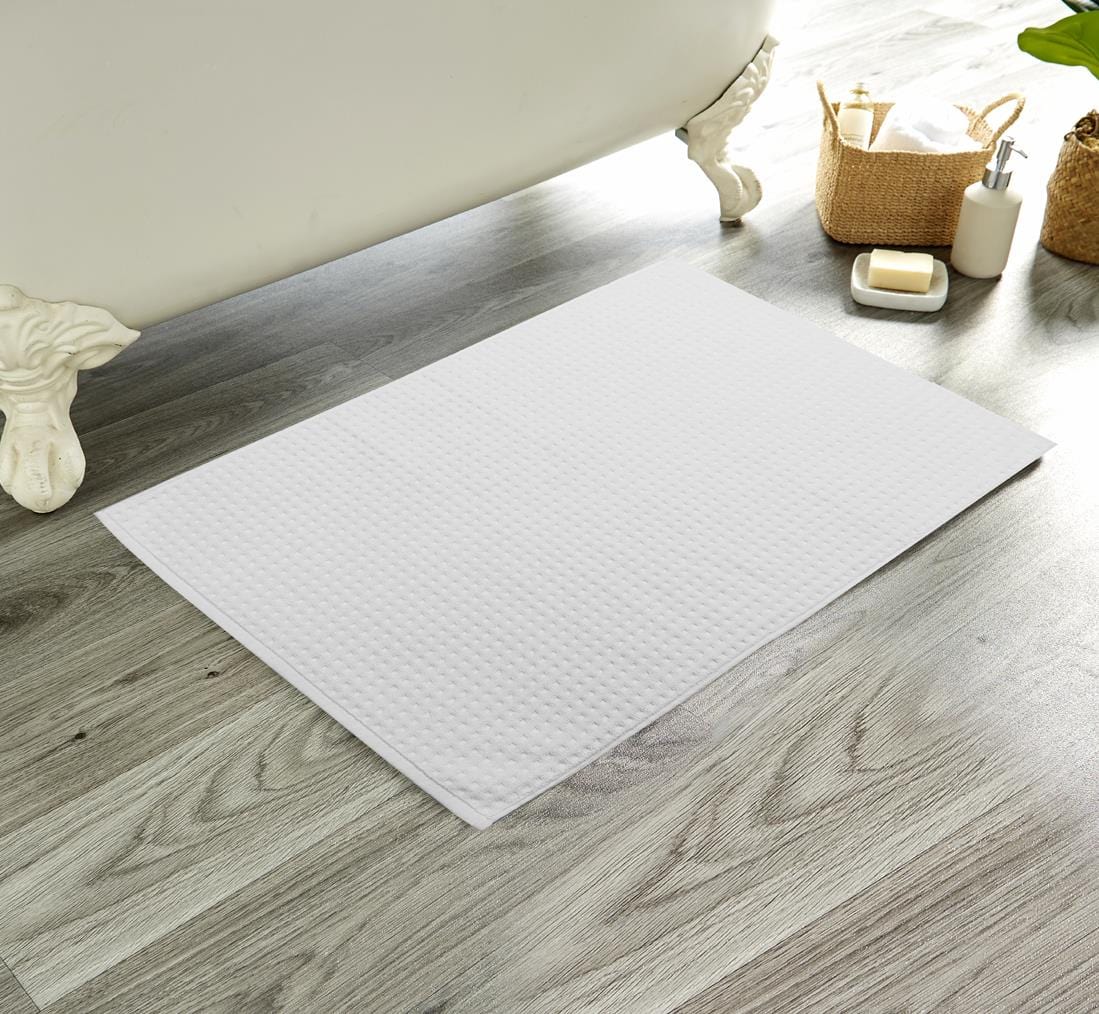 OLIVIA ROCCO Luxe Deep Cotton Pile Bath Mats Handcrafted Eco Friendly Absorbent Quick