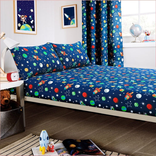 OLIVIA ROCCO Space Explorer Kids Duvet Cover Set | 100% Microfibre | Single & Double | With Pillowcase | Easy-Care