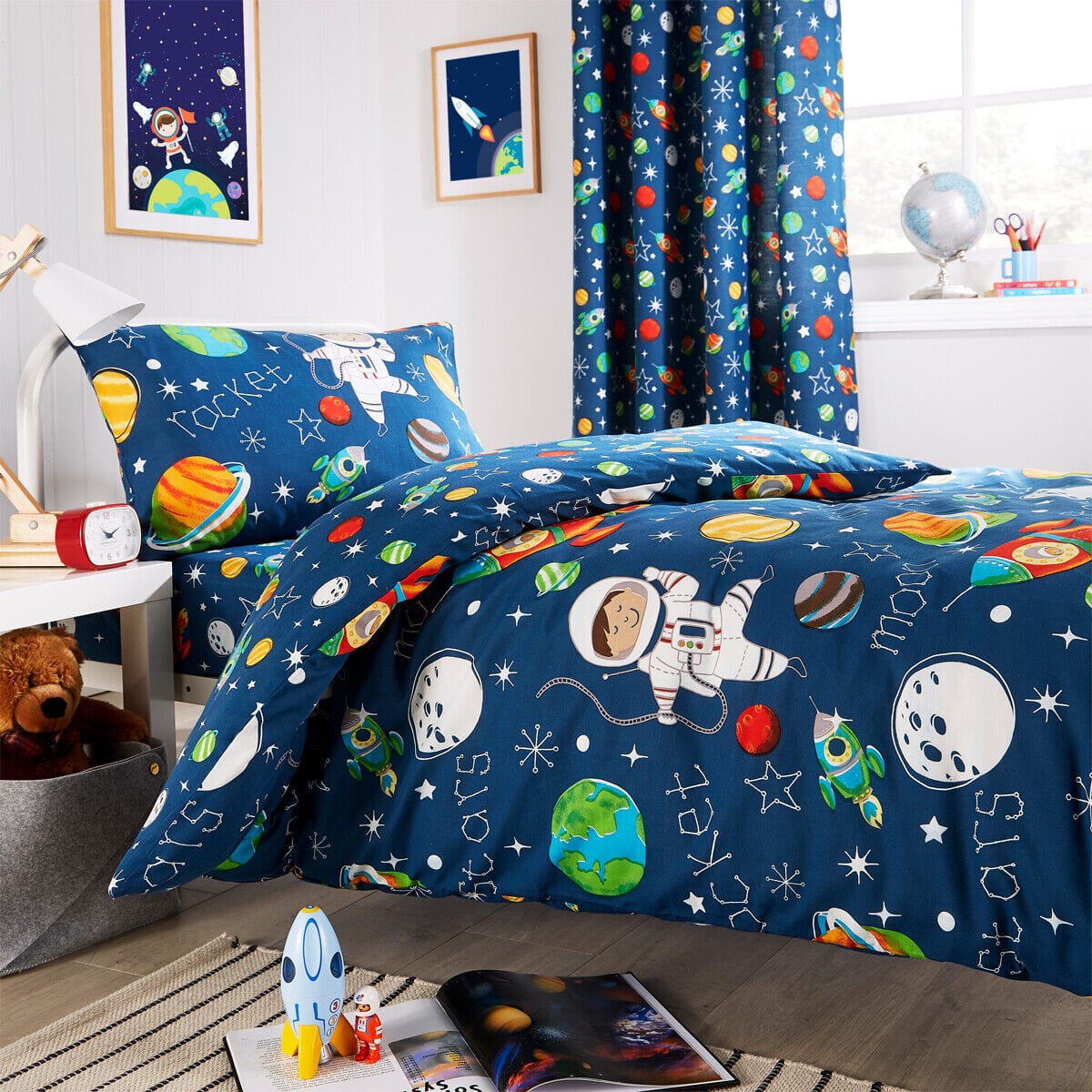 OLIVIA ROCCO Space Explorer Kids Duvet Cover Set | 100% Microfibre | Single & Double | With Pillowcase | Easy-Care