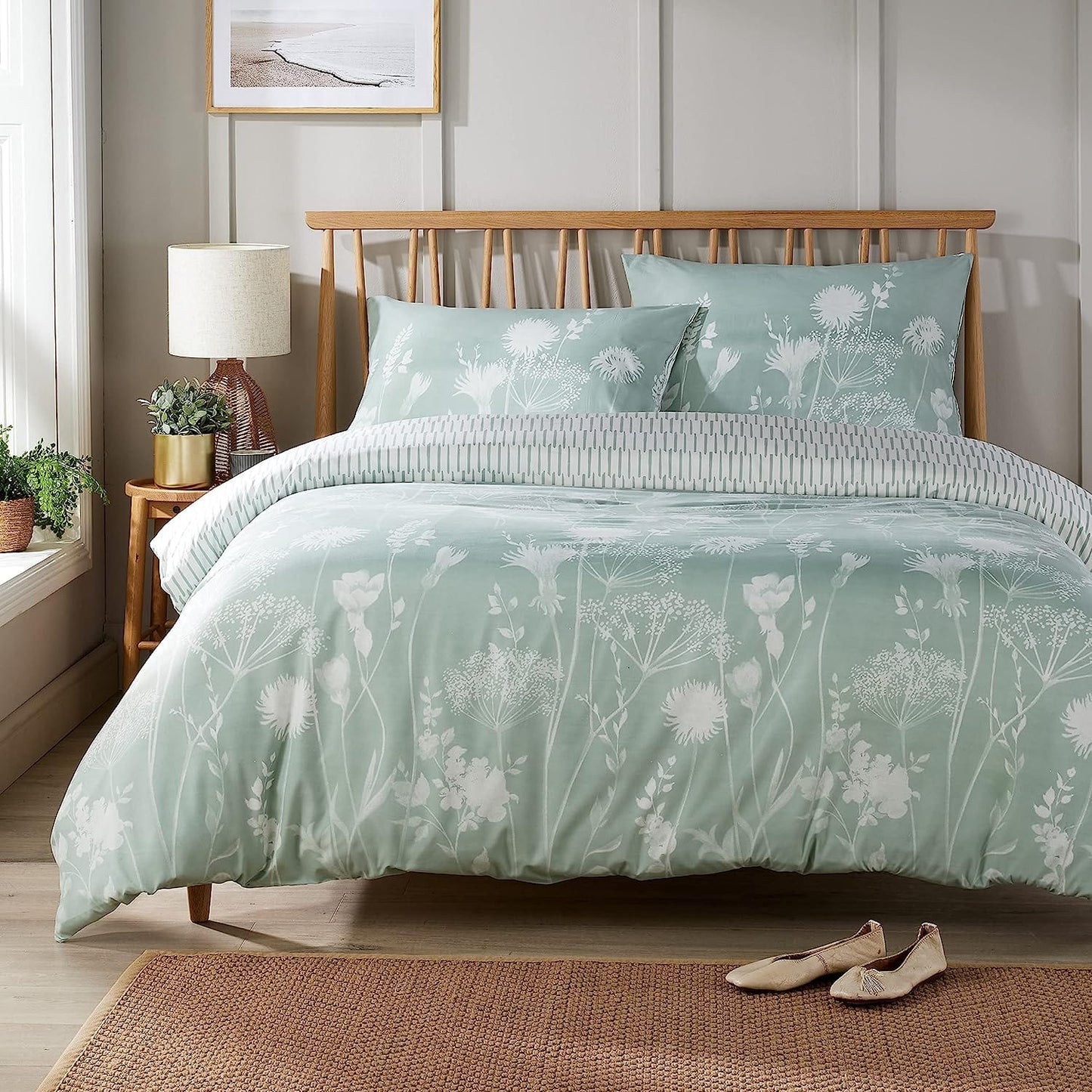 OLIVIA ROCCO Duvet Cover Set | Meadow Sage Green | Reversible Quilted | Easy Care