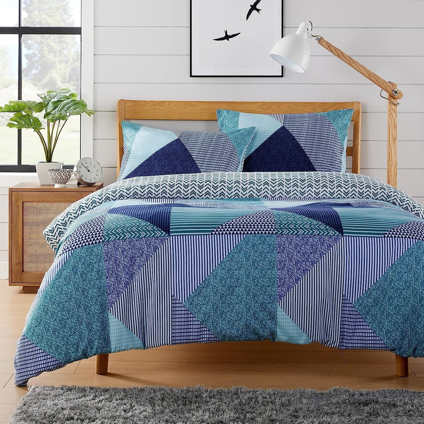 OLIVIA ROCCO Jasper Teal Printed Duvet Cover Set | Easy Care | Button Closure | Hotel-Style Bedding