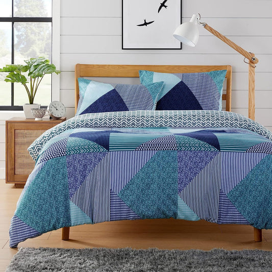 OLIVIA ROCCO Jasper Teal Printed Duvet Cover Set | Easy Care | Button Closure | Hotel-Style Bedding