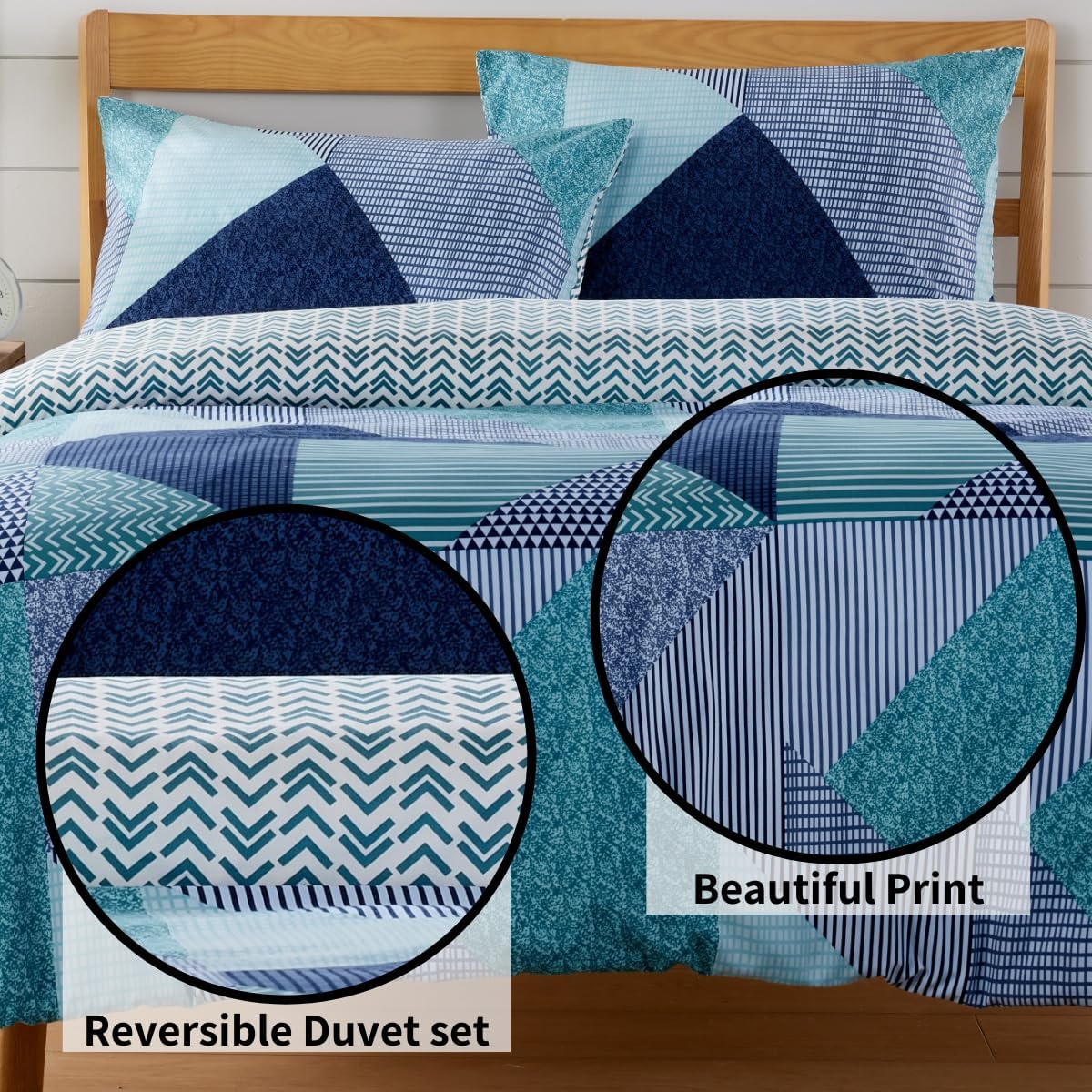 OLIVIA ROCCO Jasper Teal Printed Duvet Cover Set | Easy Care | Button Closure | Hotel-Style Bedding