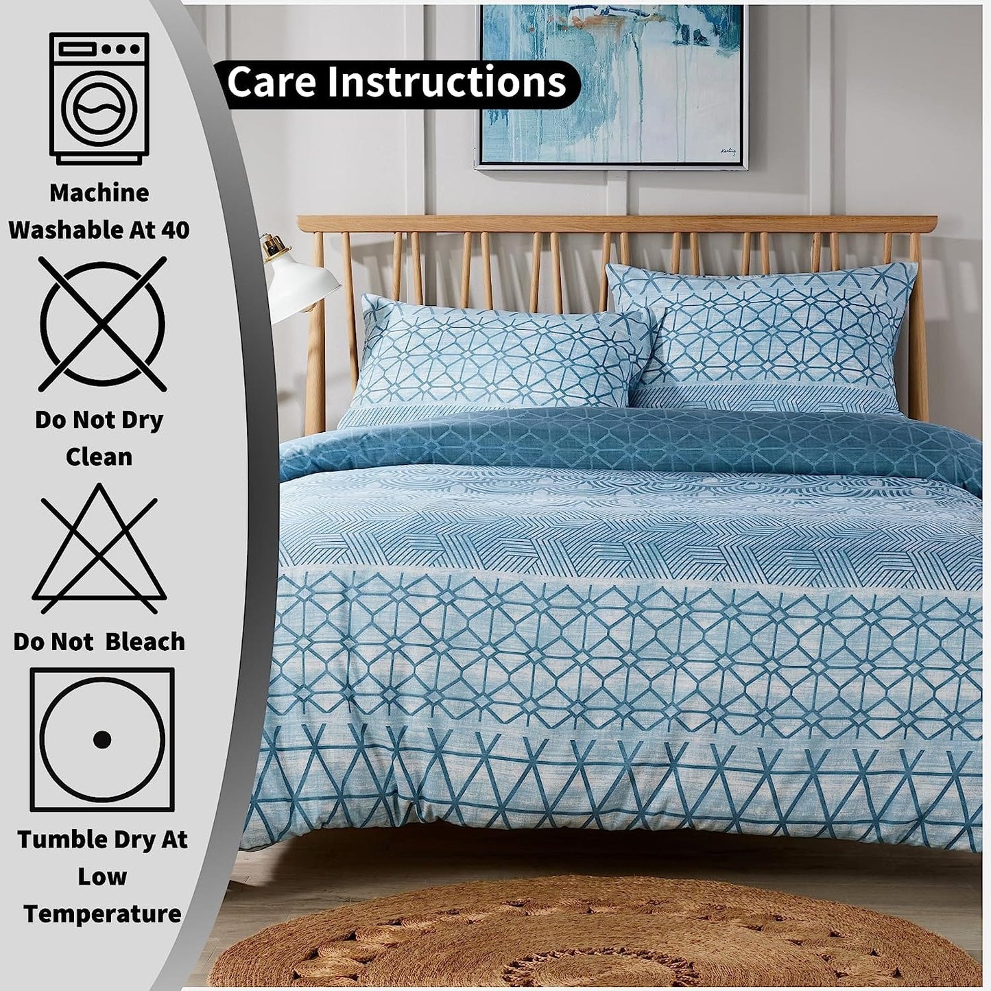 OLIVIA ROCCO Versailles Teal Duvet Cover Set | Reversible, Breathable & Quilted
