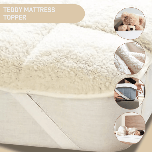 Mattress Topper Supreme Comfort Extra Deep Dual Sided Fluffy Teddy