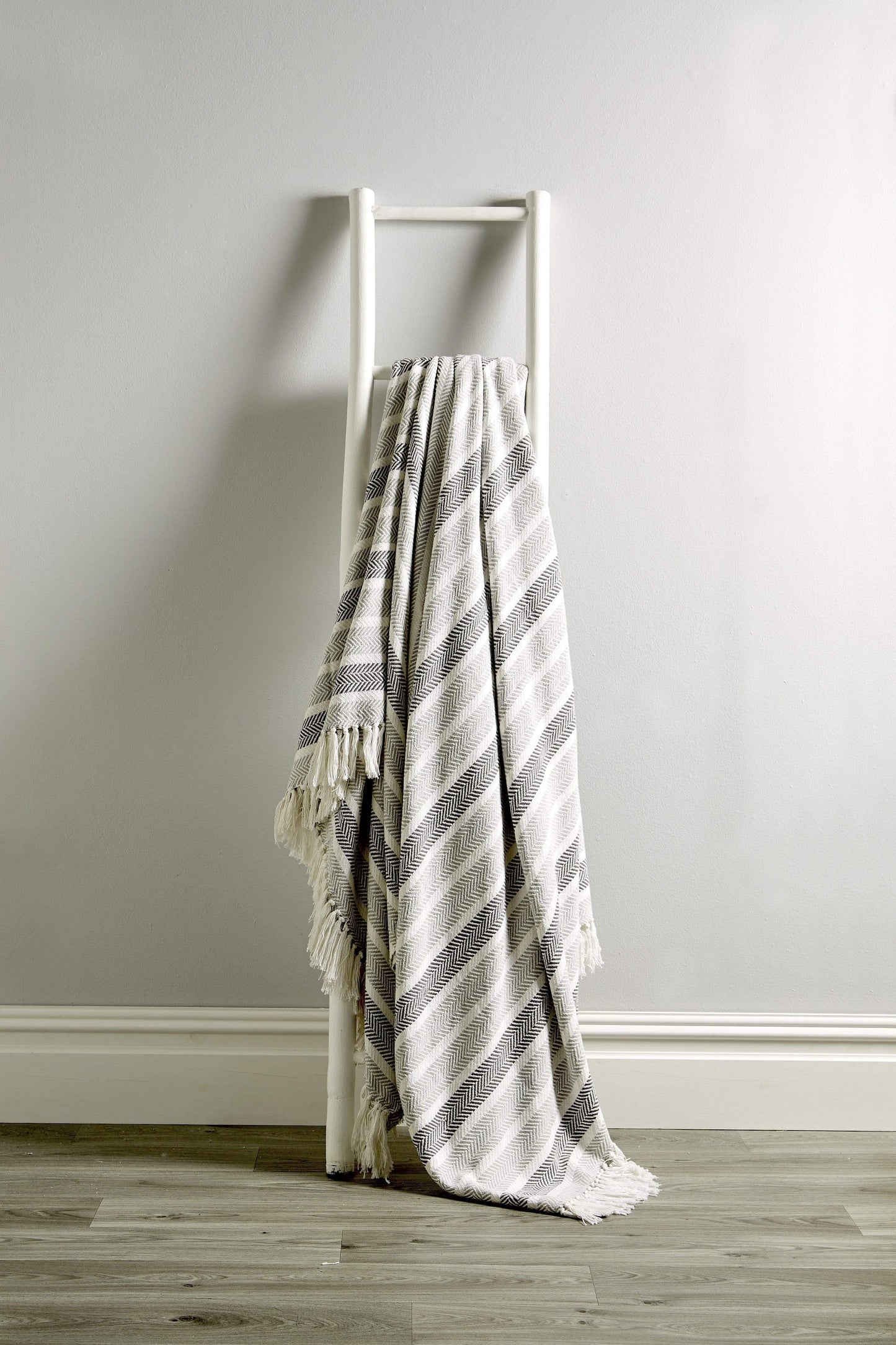 Striped Handwoven Pure Cotton Throw Blanket with Tassels | Eco-Friendly | 3 Sizes | 4 Colours