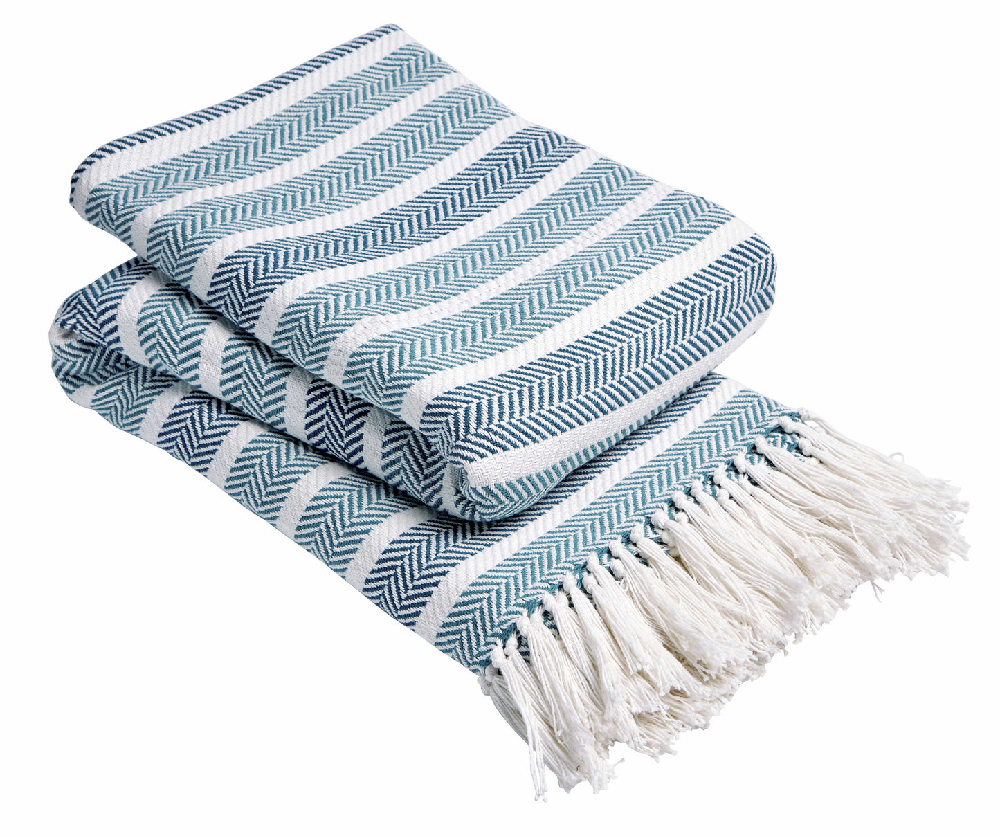 Striped Handwoven Pure Cotton Throw Blanket with Tassels | Eco-Friendly | 3 Sizes | 4 Colours