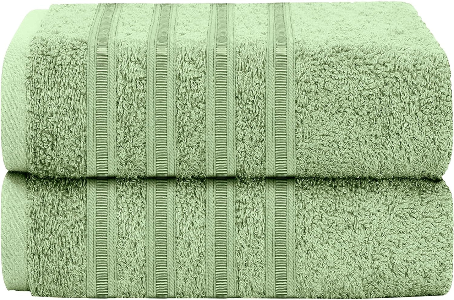 OLIVIA ROCCO Ritz Collection Viscose Stripe Towels | 100% Cotton | Super Soft & Highly Absorbent | 2 Pk Bath Sheet or 8 Piece Bale